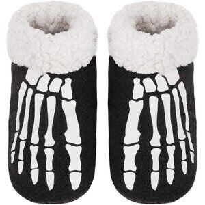 Women Skeleton Glow in The Dark Plush Fuzzy Slippers Cozy House Shoes